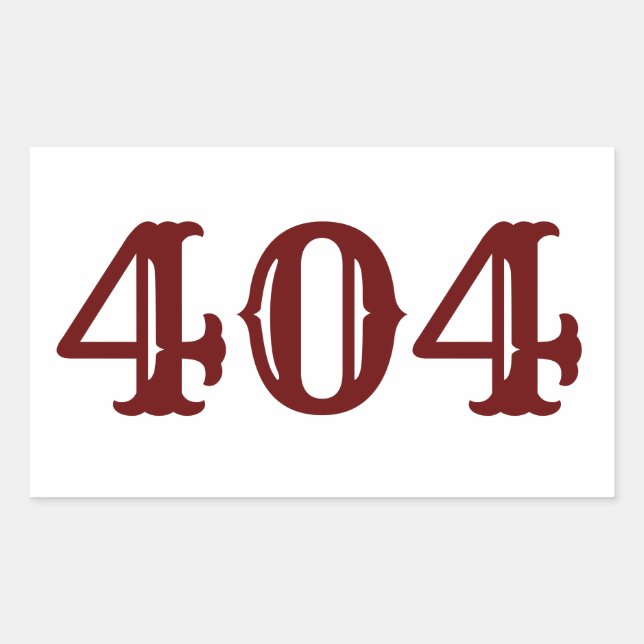Adesivo Retangular Código de área 404 (Atlanta, GA) (Frente)