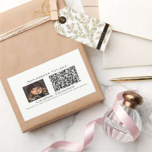 Adesivo Retangular Código QR de foto Empresa Negócios