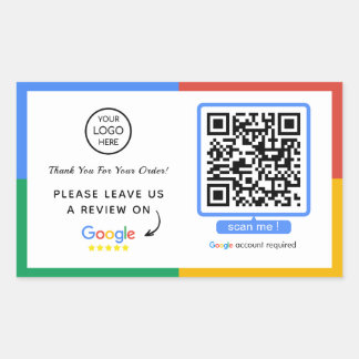 Adesivo Retangular Código QR do Google Review | Business Review Us