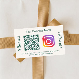 Adesivo Retangular Código qr nome da empresa verde marfim instagram