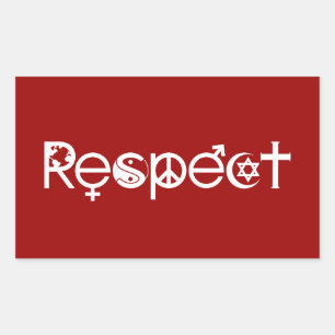 Adesivo Retangular Coexistir com Respeito - Paz Bondade & Tolerância