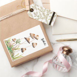 Adesivo Retangular Cogumelos Florestais Castanhos