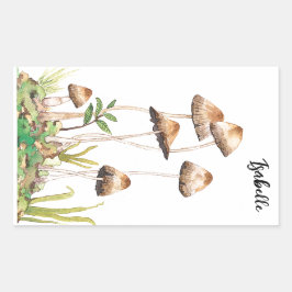 Adesivo Retangular Cogumelos Florestais Castanhos