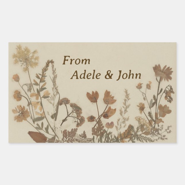 Adesivo Retangular Colagem de Flor Antica (Frente)