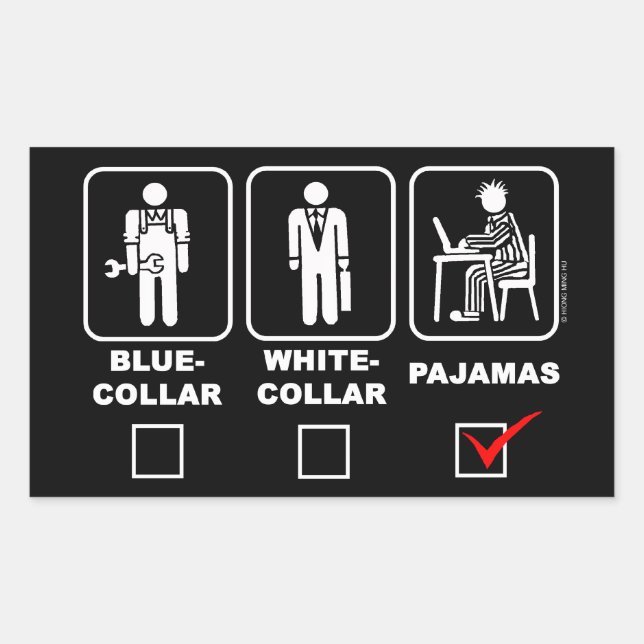 Adesivo Retangular Colar azul, colar branco ou pijama (Frente)