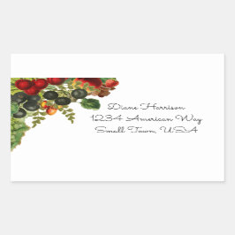 Adesivo Retangular Colas de Fruta de queda