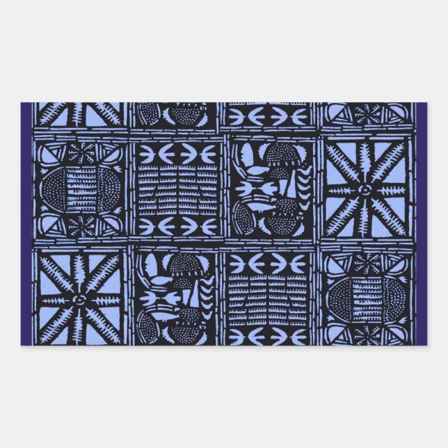 Adesivo Retangular Colcha de Batik Índigo - Azul (Frente)