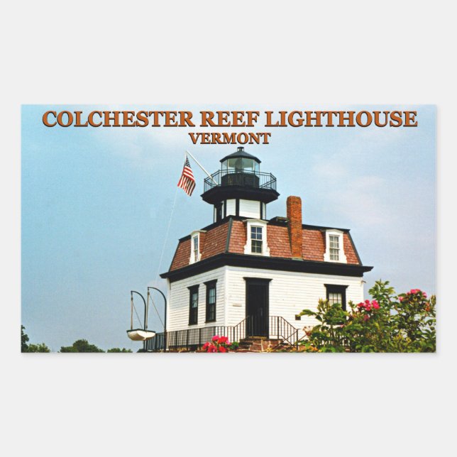 Adesivo Retangular Colchester Reef Lighthouse, Vermont Stickers (Frente)