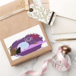 Adesivo Retangular Coleção de Carimbo de Halloween "Howling Night"