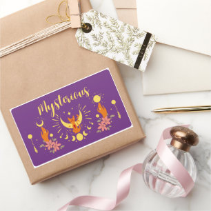 Adesivo Retangular Coleção de Carimbo de Halloween "Misterioso"