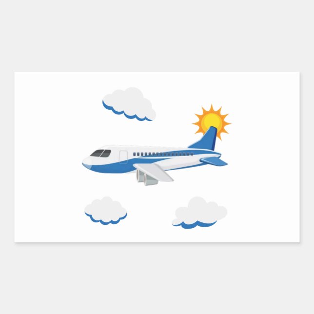 Adesivo Retangular Coleção de Festas de Aviões! (Frente)