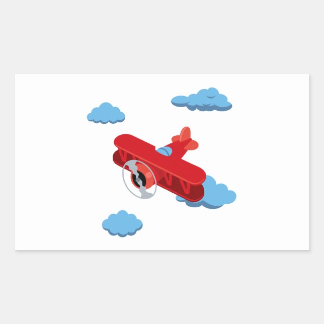 Adesivo Retangular Coleção de Festas de Aviões! (Frente)