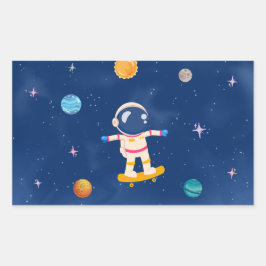 Adesivo Retangular Coleção de Festas de Espaço!