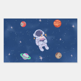 Adesivo Retangular Coleção de Festas de Espaço!