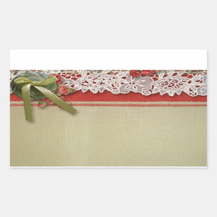 Adesivo Retangular Colmeia Vermelha Rústica Rústica de Rosa antigo