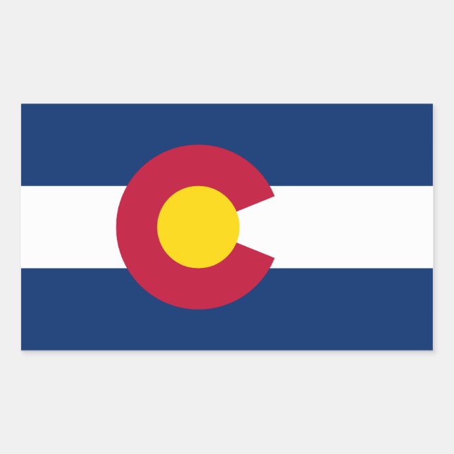 Adesivo Retangular Colorado Flag (Frente)