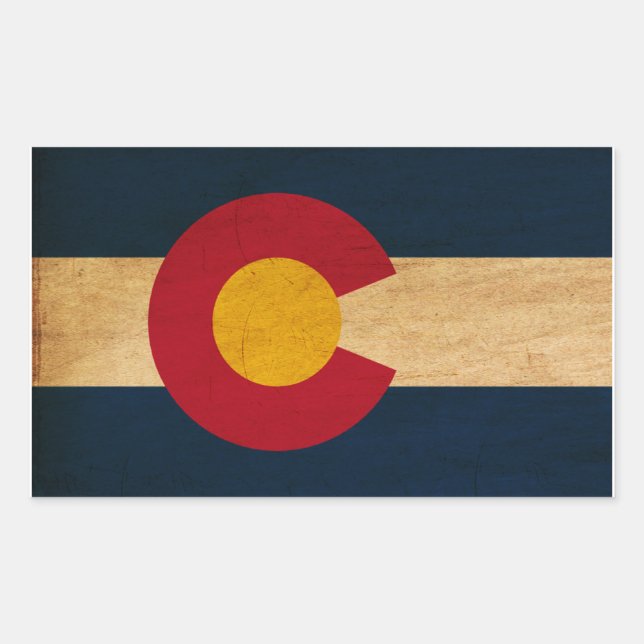 Adesivo Retangular Colorado Flag (Frente)