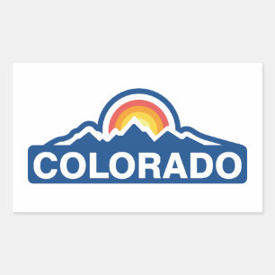 Adesivo Retangular Colorado Flag Mountain