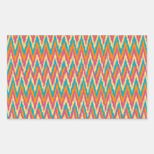 Adesivo Retangular Colores de Especiarias de Design do iKat Zigzag