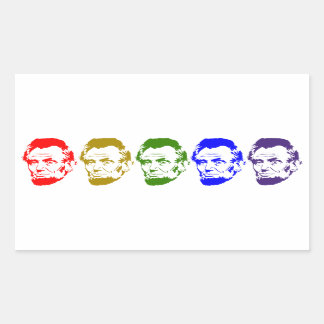 Adesivo Retangular Colorida Abe Lincoln Abstrato Art