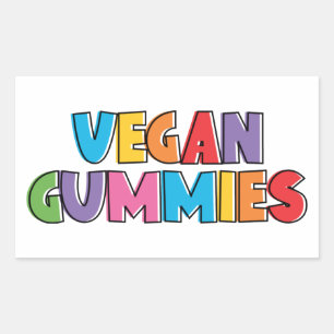 Adesivo Retangular Colorida Vegan Gummies