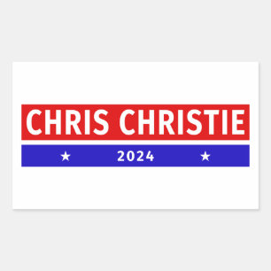 Adesivo Retangular Colorido Chris Christie 2024 Votação das Eleições