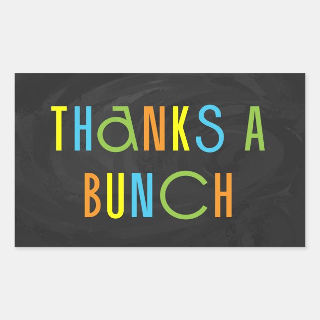 Adesivo Retangular Coloridos Obrigados a Bunch Obrigado (Frente)