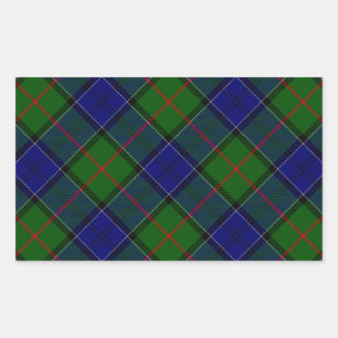 Adesivo Retangular Colquhoun tartan xadrez verde azul