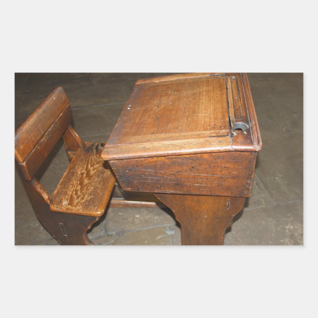 Adesivo Retangular Coluna de madeira velha e autocolantes (Frente)