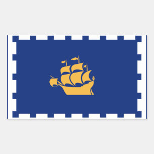 Adesivo retangular com a bandeira da cidade de Que