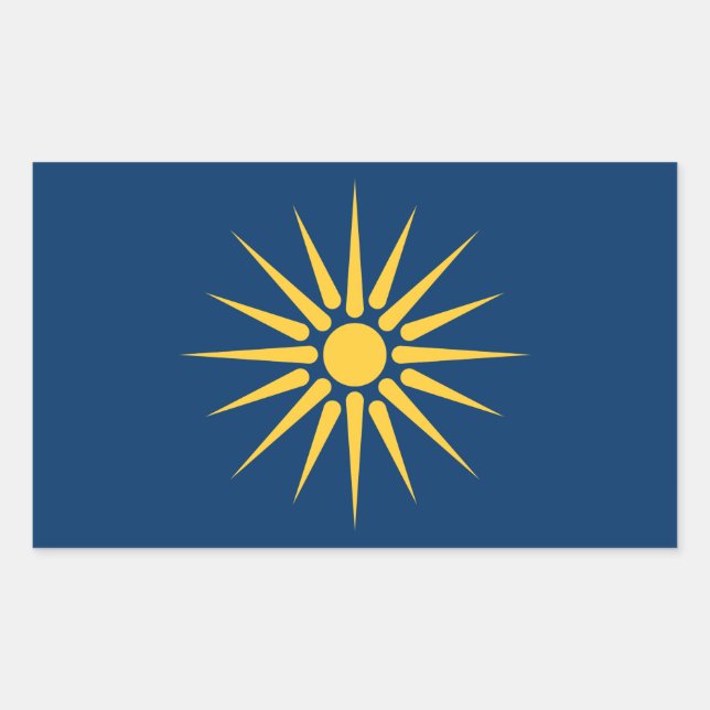 Adesivo retangular com a bandeira da Macedônia, Gr (Frente)