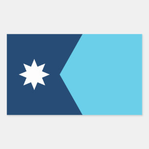 Adesivo retangular com a bandeira de Minnesota, EU