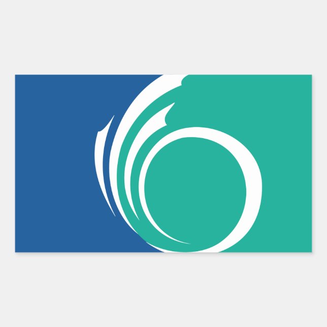 Adesivo retangular com a bandeira de Ottawa, Canad (Frente)