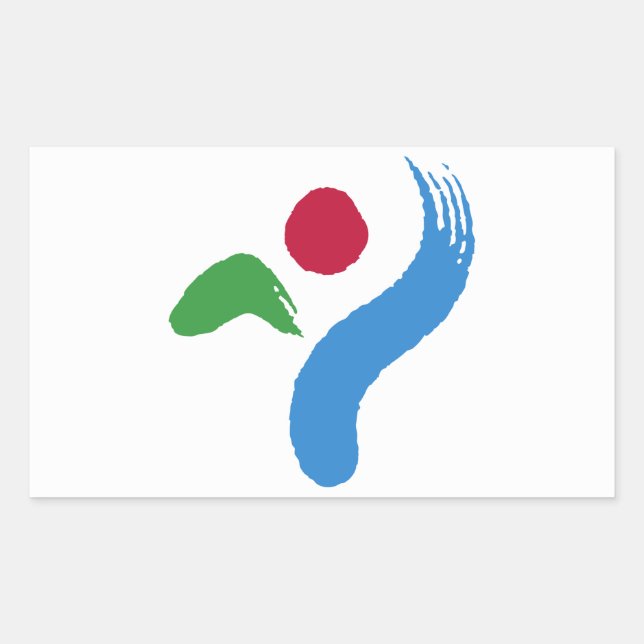 Adesivo retangular com a bandeira de Seul (Frente)