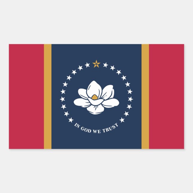 Adesivo retangular com a bandeira do estado do Mis (Frente)