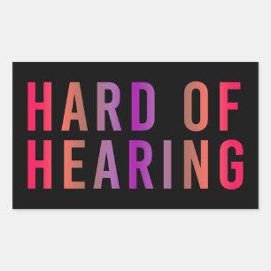 Adesivo Retangular Com deficiência auditiva, perda da audição, sur