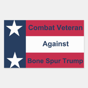Adesivo Retangular Combate Veterano Contra Trump