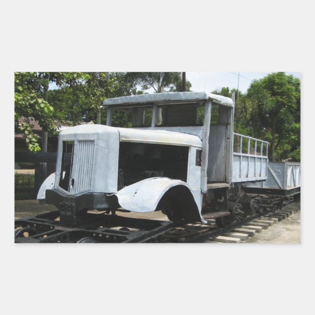 Adesivo Retangular Comboio militar WW2 na ponte Rio Kwai (Frente)