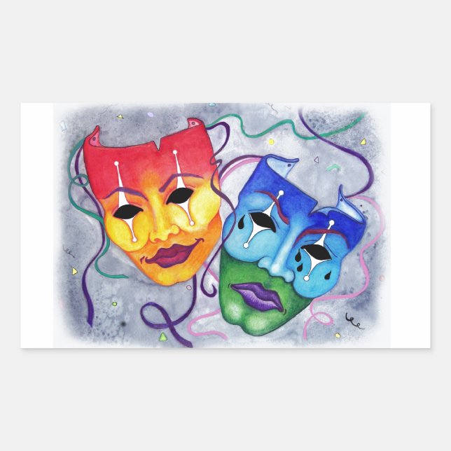 Adesivo Retangular Comédia e Tragédia (Frente)