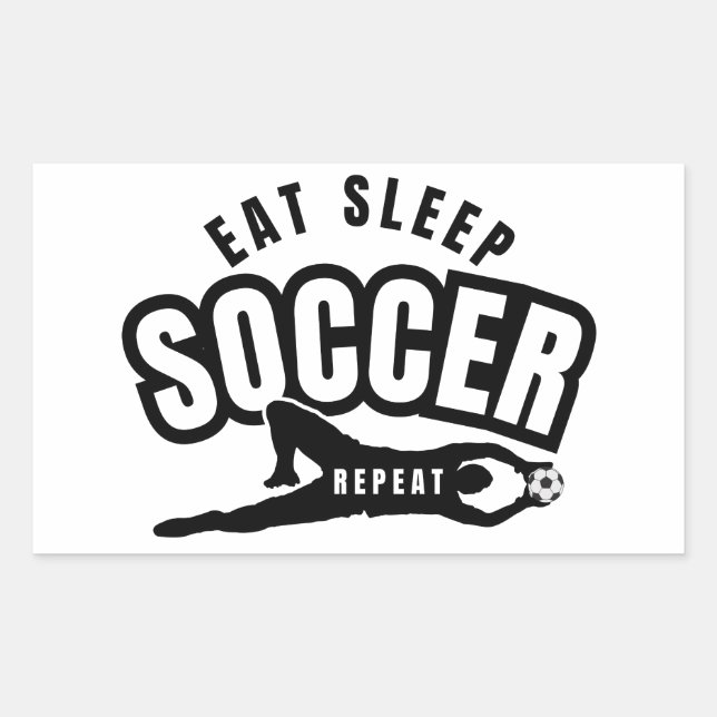 Adesivo Retangular comer dormir futebol repetir  (Frente)