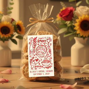 Adesivo Retangular Comida Italiana That's Amore PERSONALIZADO Chá de