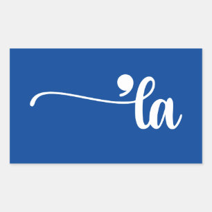 Adesivo Retangular Comma La   Kamala Harris Blue