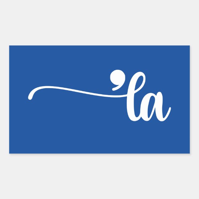 Adesivo Retangular Comma La | Kamala Harris Blue (Frente)