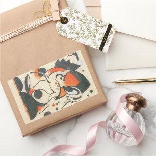 Adesivo Retangular Composição com Two Deer por Franz Marc