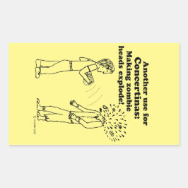 Adesivo Retangular Concertina faz zombies explodirem palito retangula