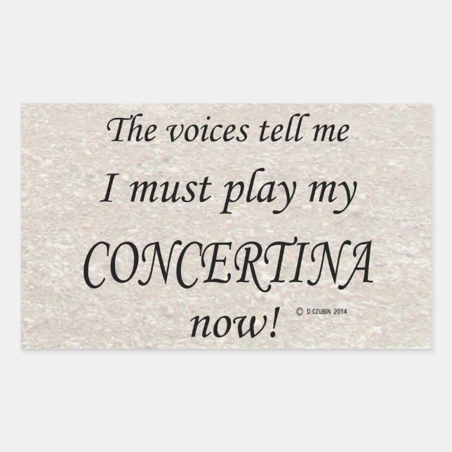 Adesivo Retangular Concertina Voices diz que deve tocar palito retang (Frente)