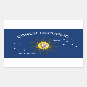 Adesivo Retangular Conch Republic Flag Key West Florida