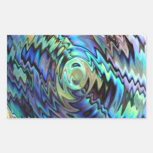 Adesivo Retangular Conchas de abalone Paua desenho abstrato azul verd