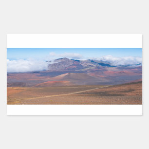 Adesivo Retangular cones de cinza e montanhas na cratera de haleakala