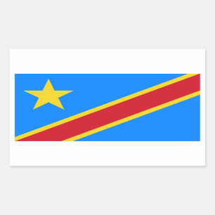 Adesivo Retangular Congo/bandeira de Congolês Kinshasa. República
